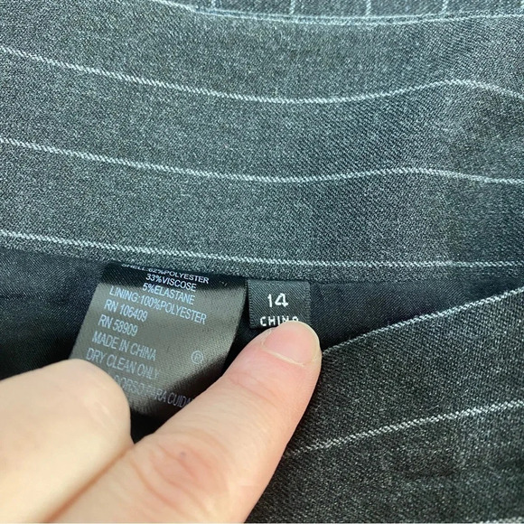 Antonio Melani Penci Skirt MIDI Pinstripe Stripe Gray Stretch 14 - Picture 6 of 7